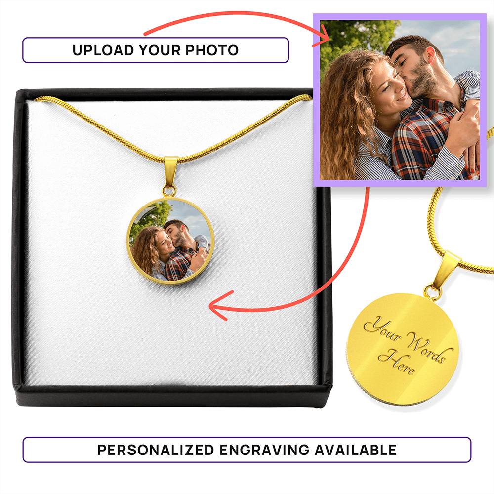 Personalized Circle Photo Necklace
