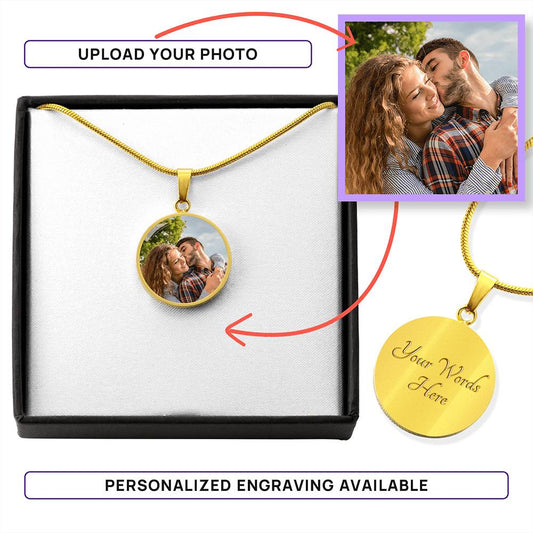 Personalized Circle Photo Necklace