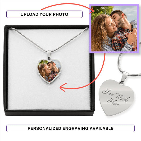 Personalized Heart Photo Necklace